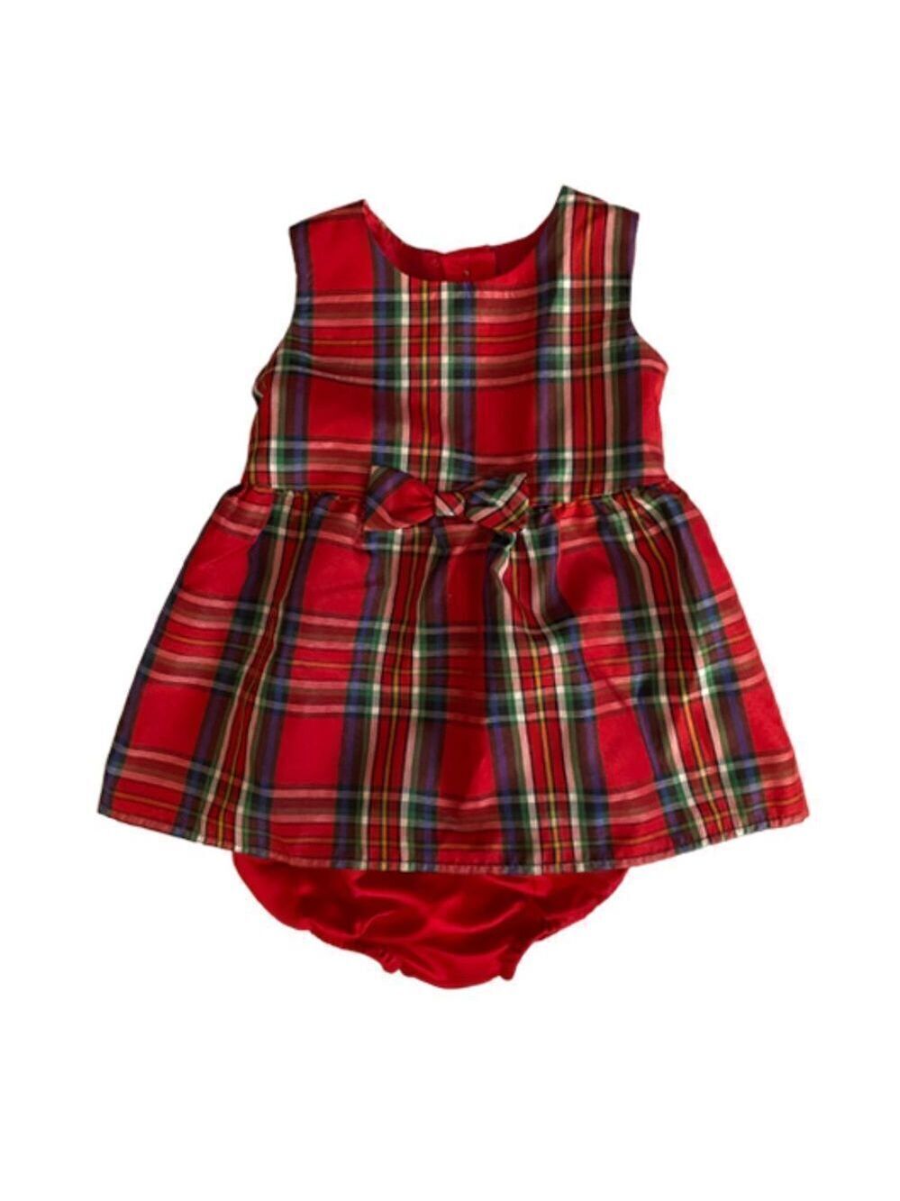 Wonder Nation Red Plaid Holiday Christmas Dress Size 0-3 Months